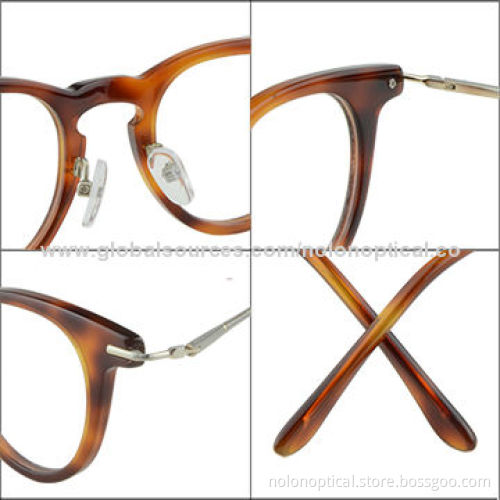Round Frame with Black Outside, Brown Stripe Inside Acetate